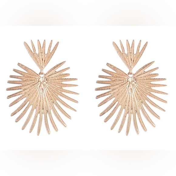 Gold Spiked Drop Earrings - Picture 4 of 7